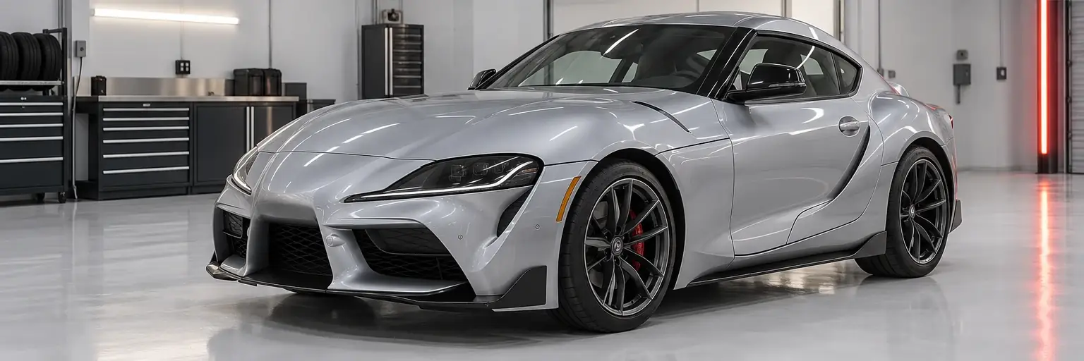 silver vehicle used in an interactive before and after comparison