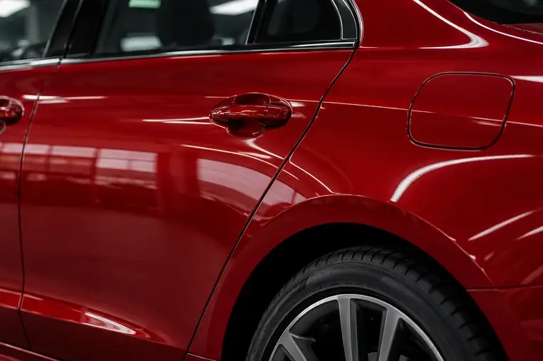 glossy red performance vehicle