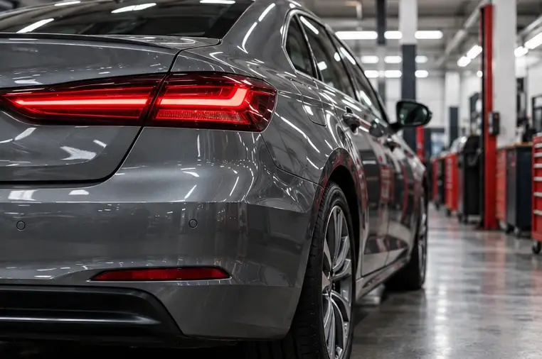dark metallic vehicle rear quarter